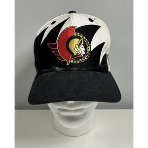 Vintage 90's Logo Athletic Ottawa Senators Sharktooth‎ Snapback Hat RARE